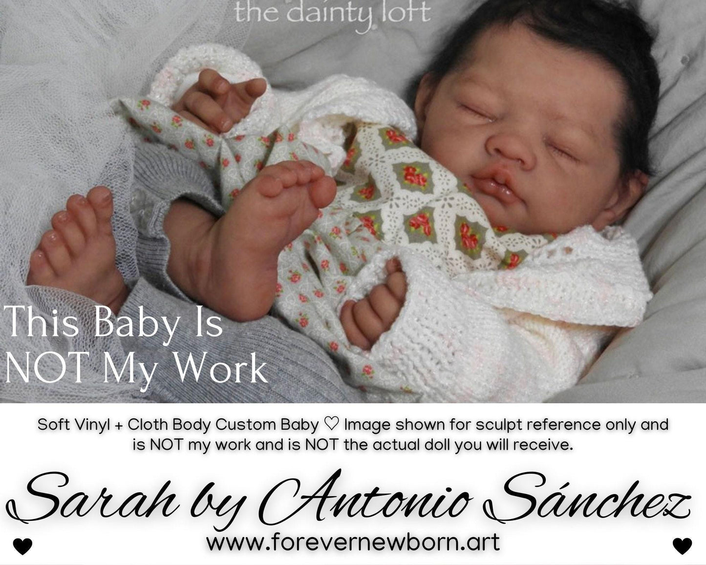 Sarah Silicone Baby Doll by Antonio Sánchez (21" Full Limbs)