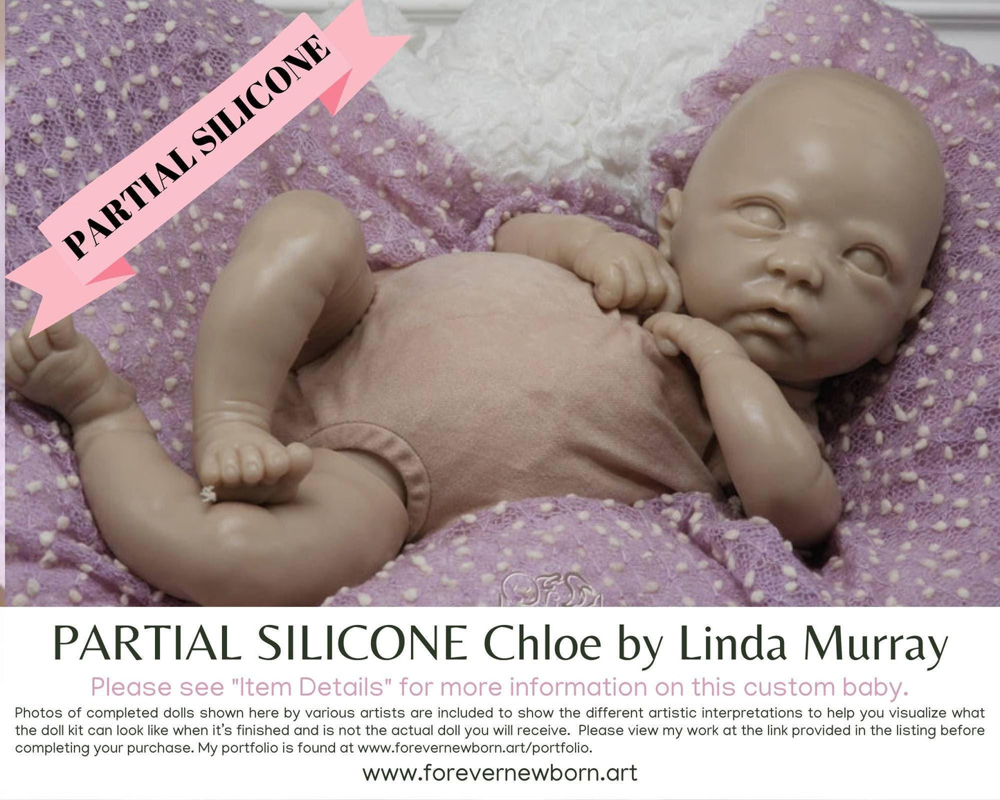 Chloe Partial Silicone Baby Doll by Linda Murray (19" Full Limbs)