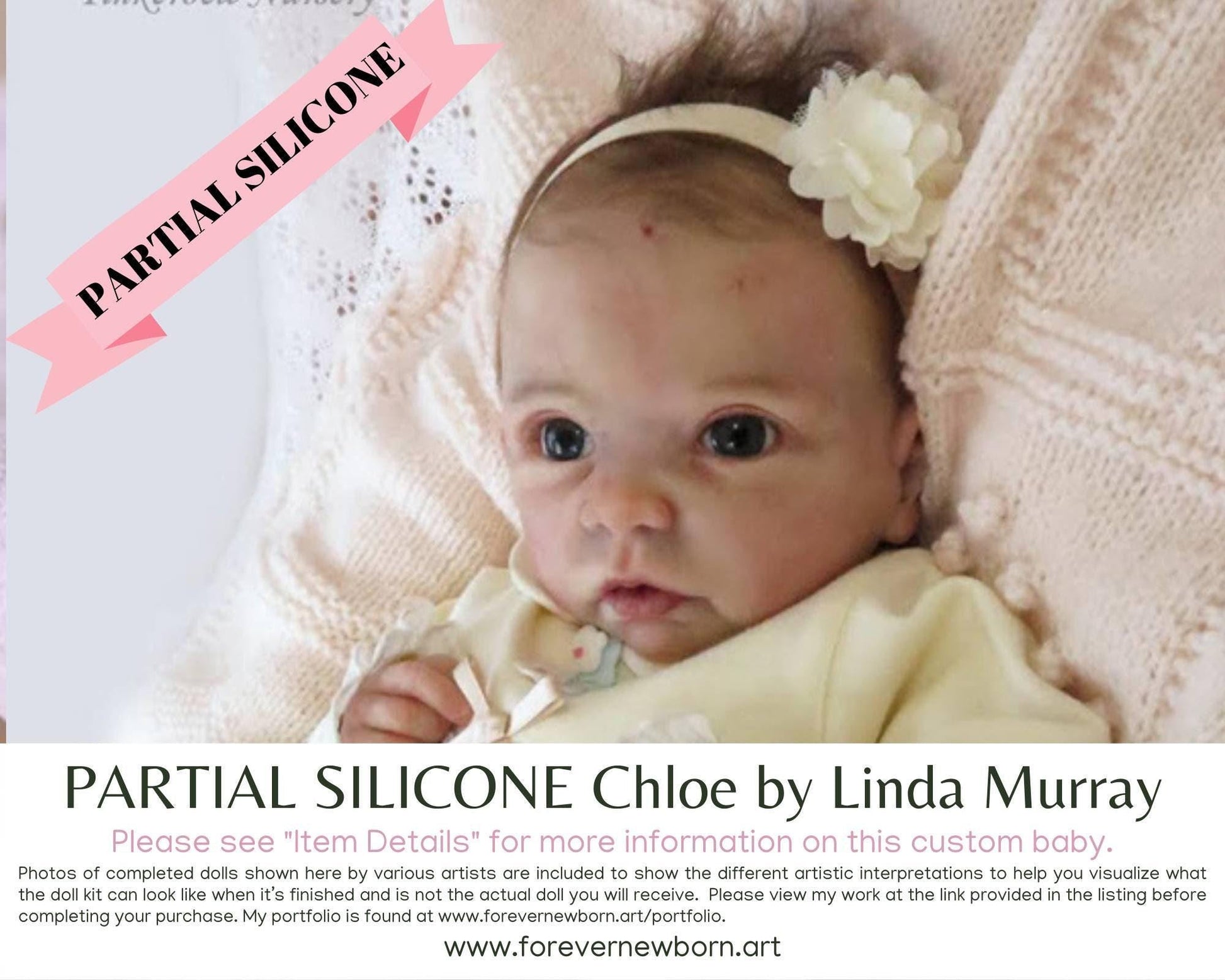 Chloe Partial Silicone Baby Doll by Linda Murray (19" Full Limbs)
