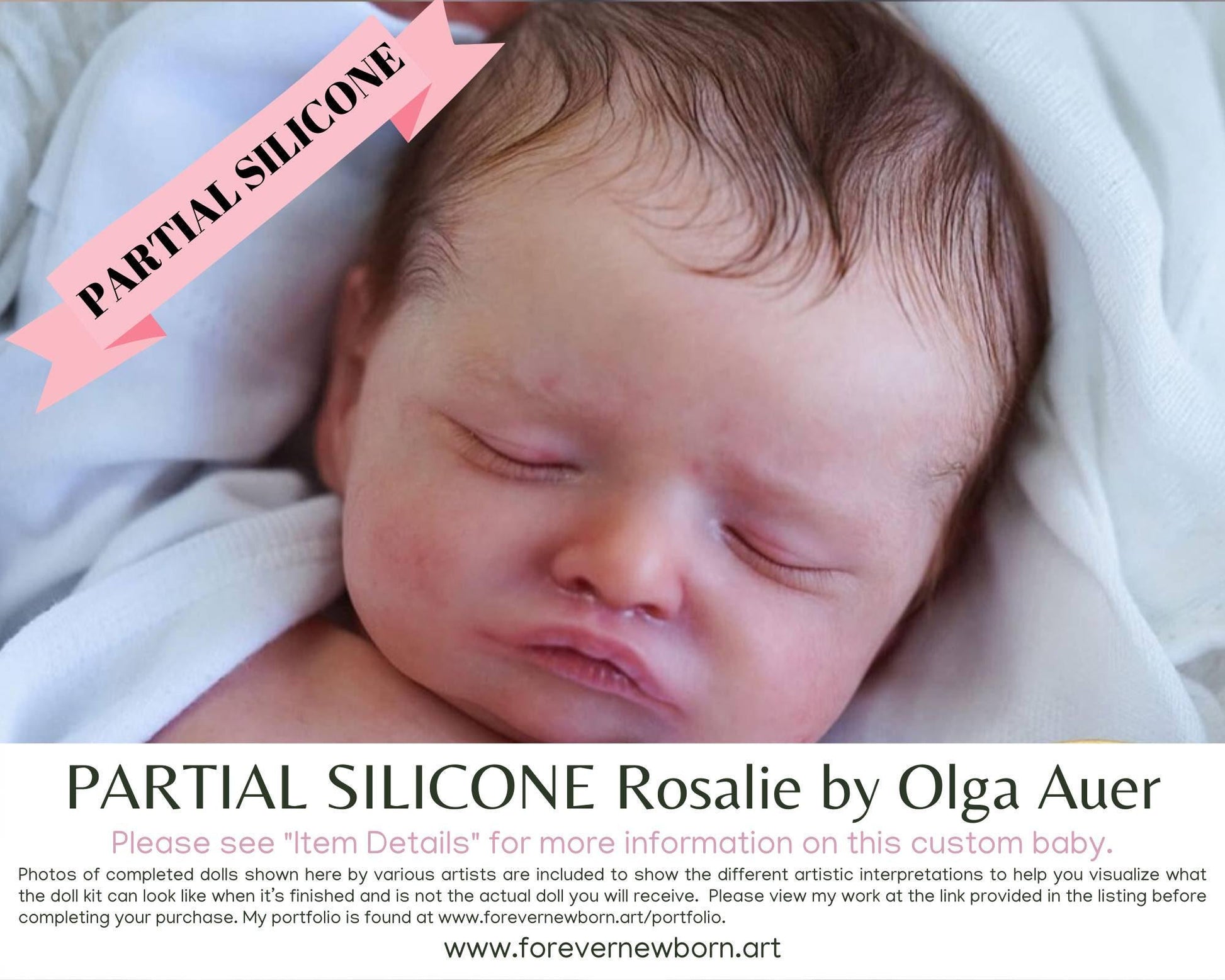 Rosalie Partial Silicone Baby Doll (20" + Full Limbs)