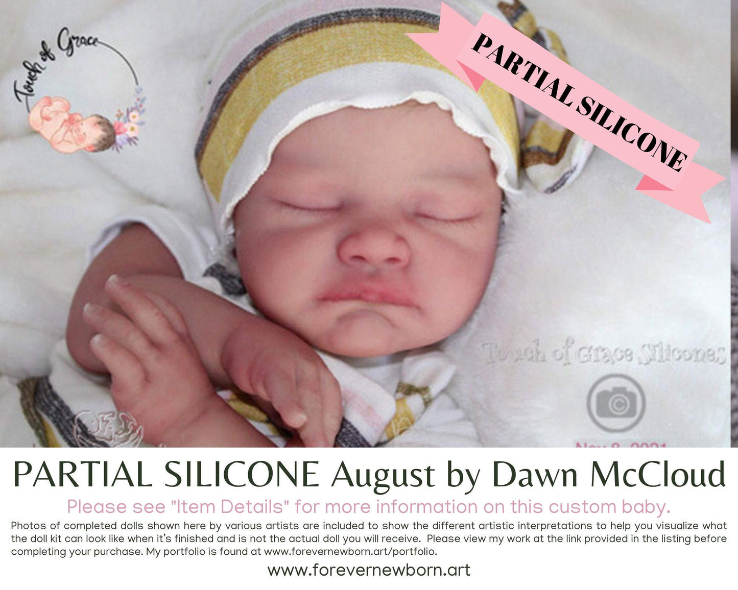Partial Silicone Baby Doll: August by Dawn McCloud (22" + Full Limbs)