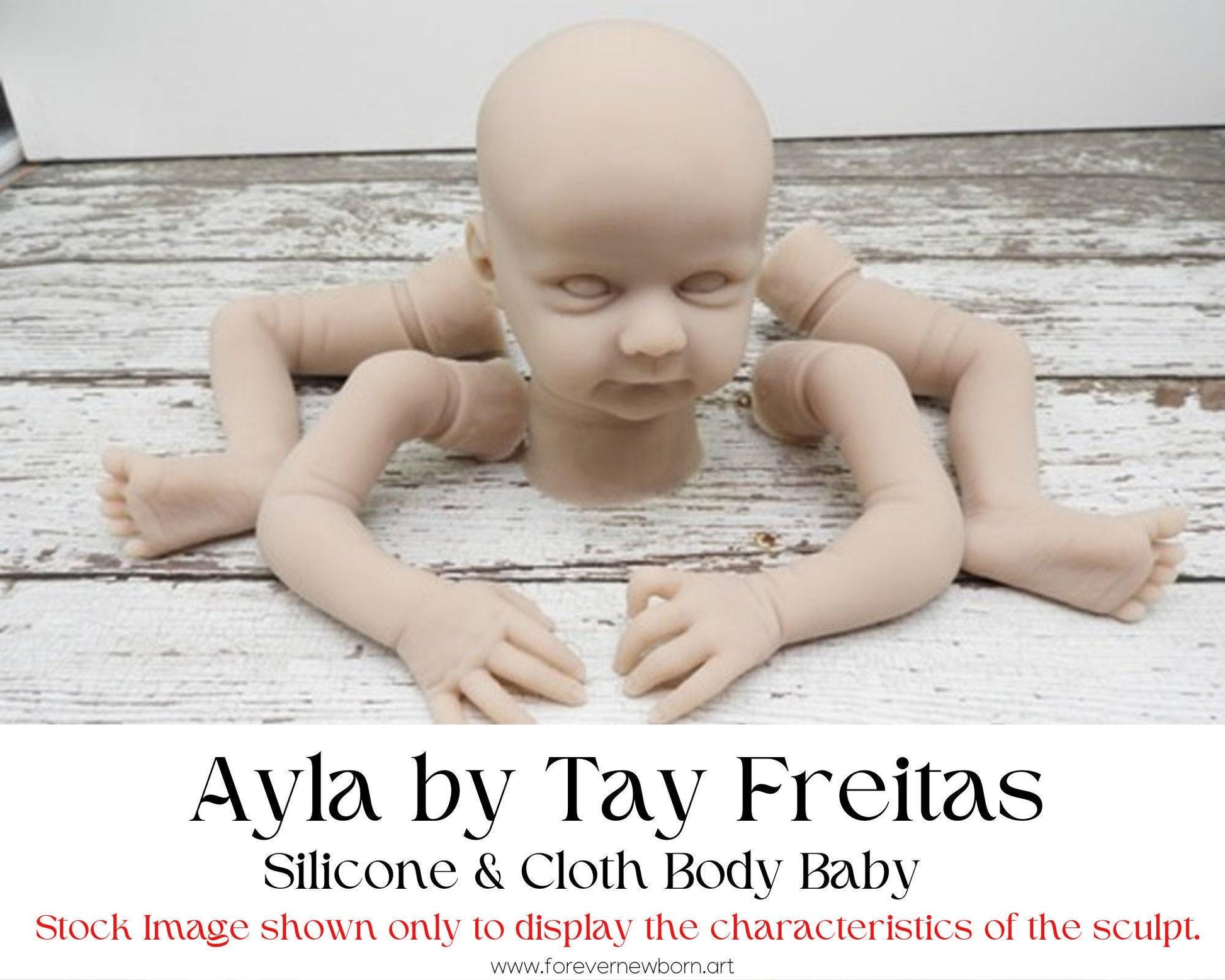 Ayla Silicone Baby Doll by Tay Freitas: Cloth Body, 16" Full Limbs