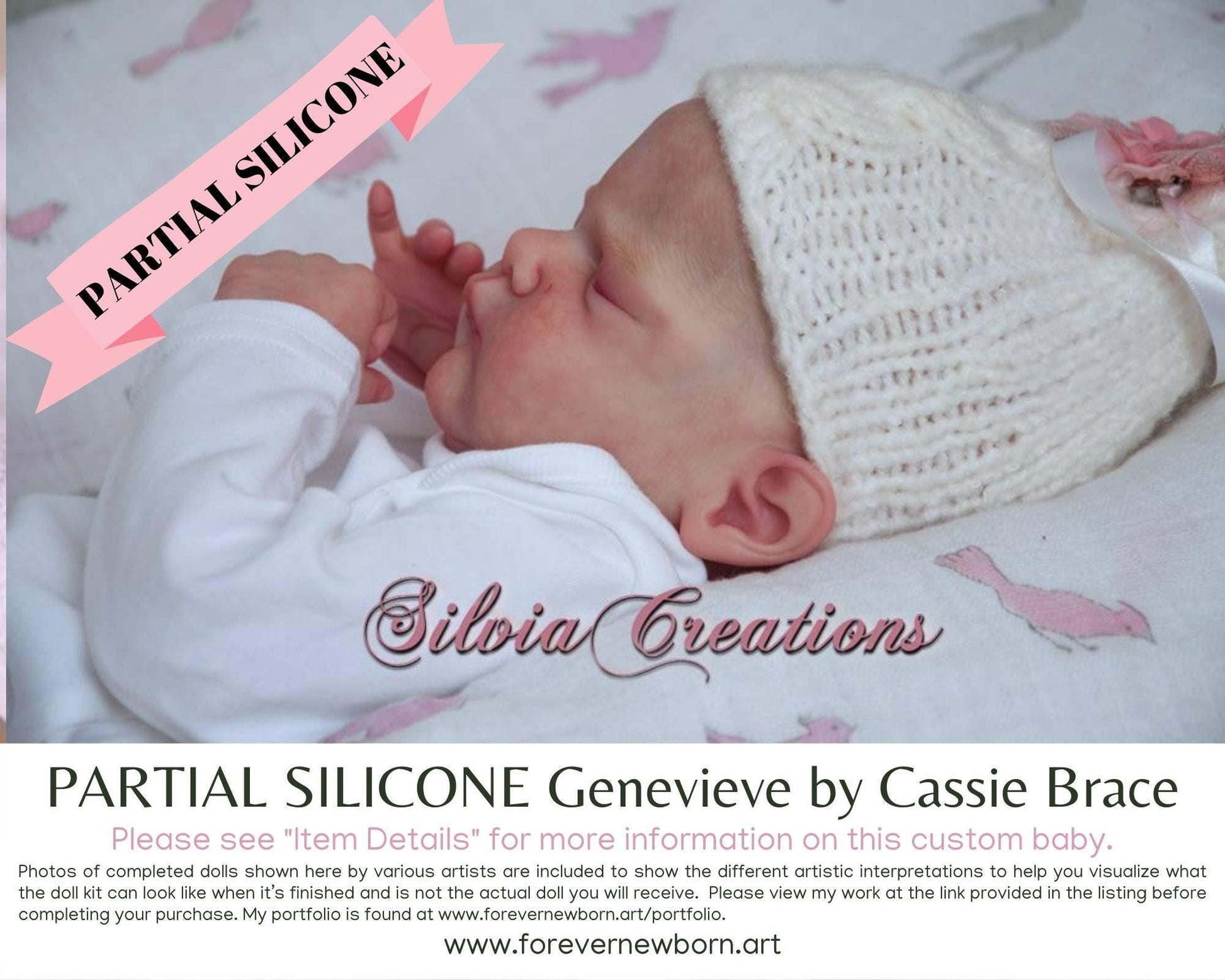 Genevieve Partial Silicone Baby Doll by Cassie Brace (18" Full Limbs)