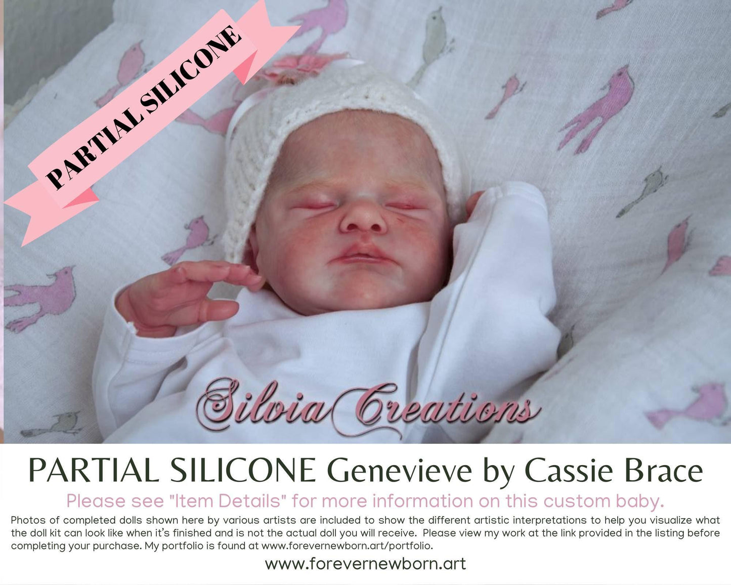 Genevieve Partial Silicone Baby Doll by Cassie Brace (18" Full Limbs)