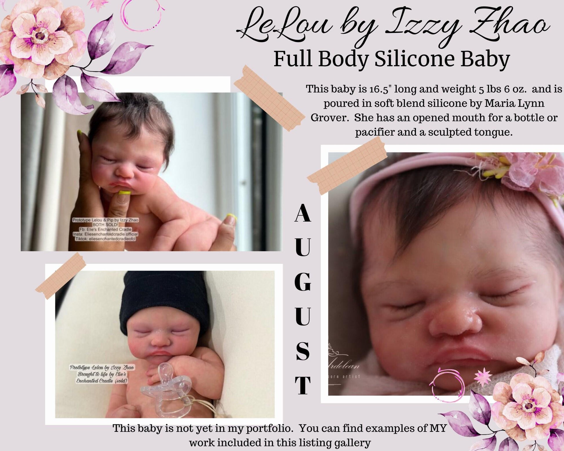 LAST CHANCE! Full Silicone Baby LeLou by Izzy Zhao (16.5 inches)