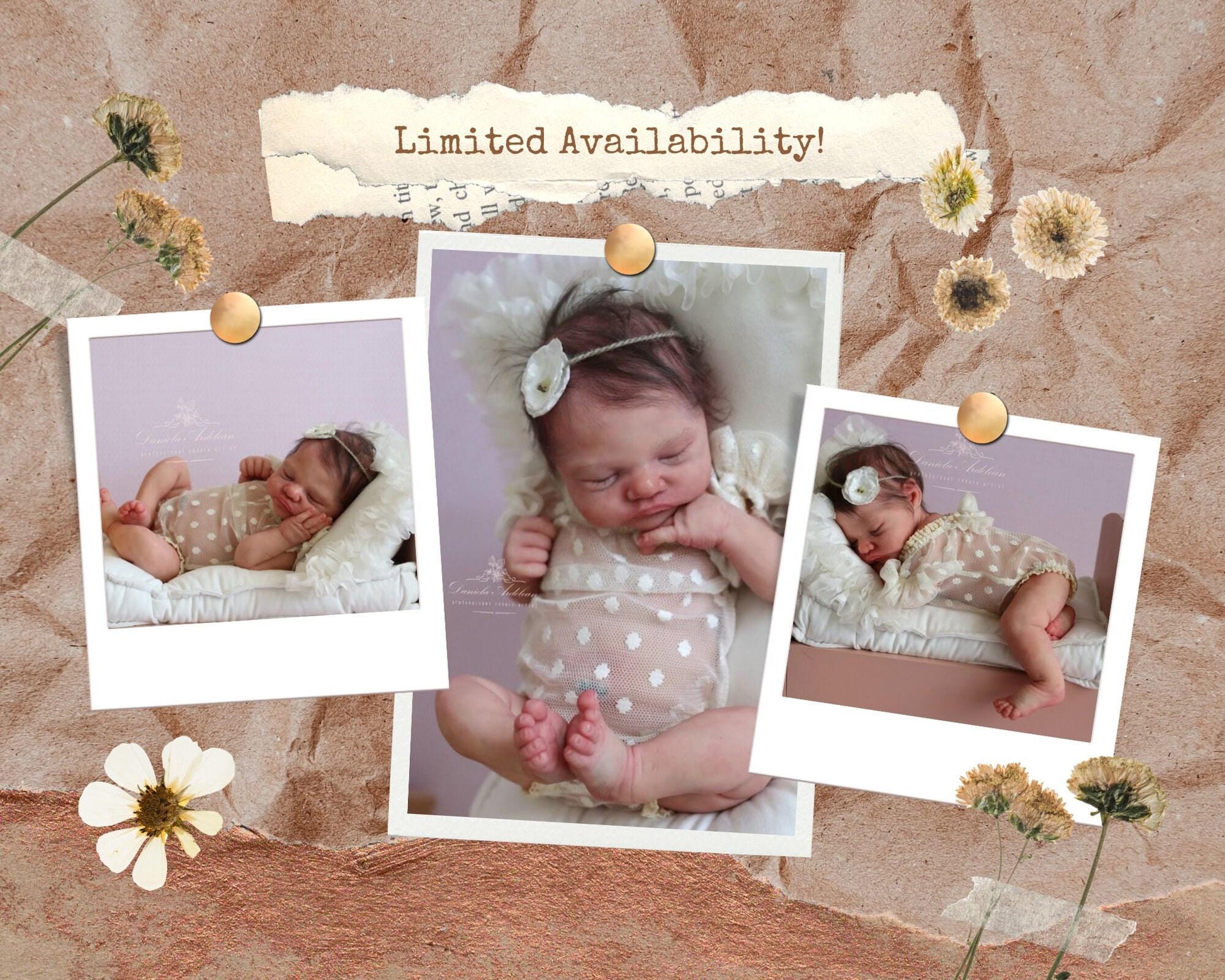 Full Body Platinum Silicone Baby Doll: LeLou by Izzy Zhao (16.5 inches)