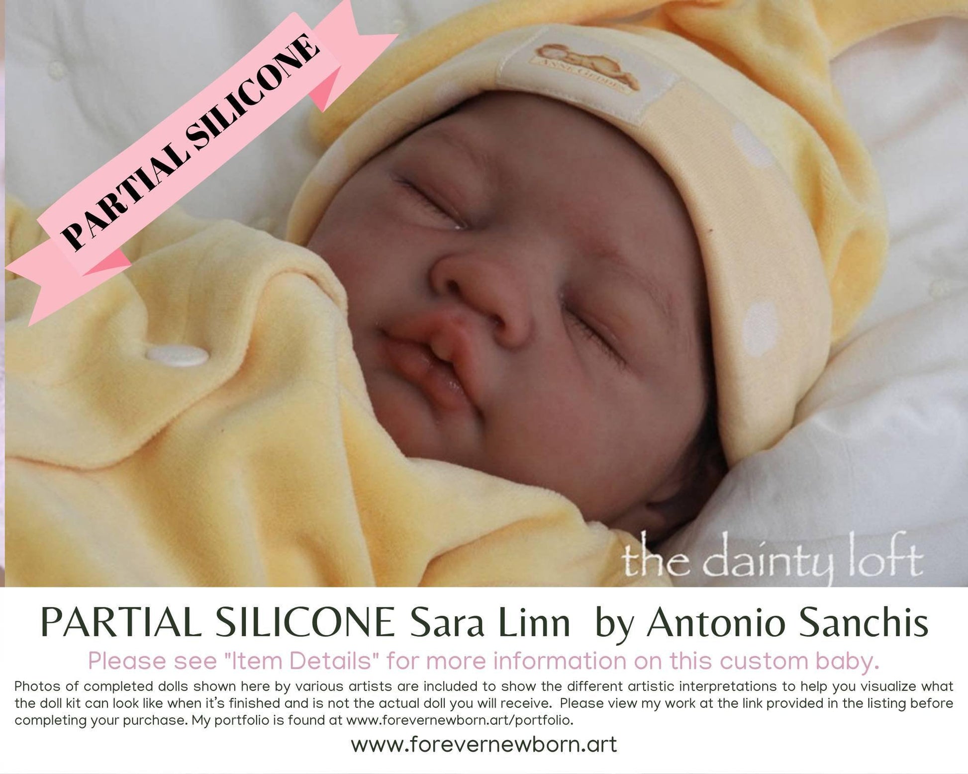 Sara Linn Partial Silicone Cloth Body Baby Doll by Antonio Sanchis (21" Full Limbs)