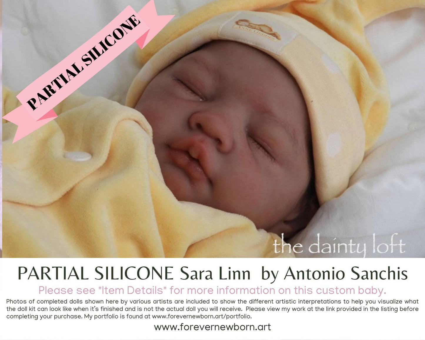 Sara Linn Partial Silicone Cloth Body Baby Doll by Antonio Sanchis (21" Full Limbs)
