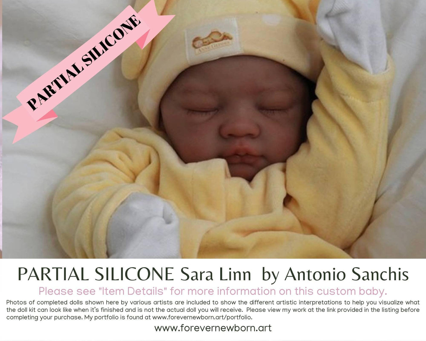 Sara Linn Partial Silicone Cloth Body Baby Doll by Antonio Sanchis (21" Full Limbs)