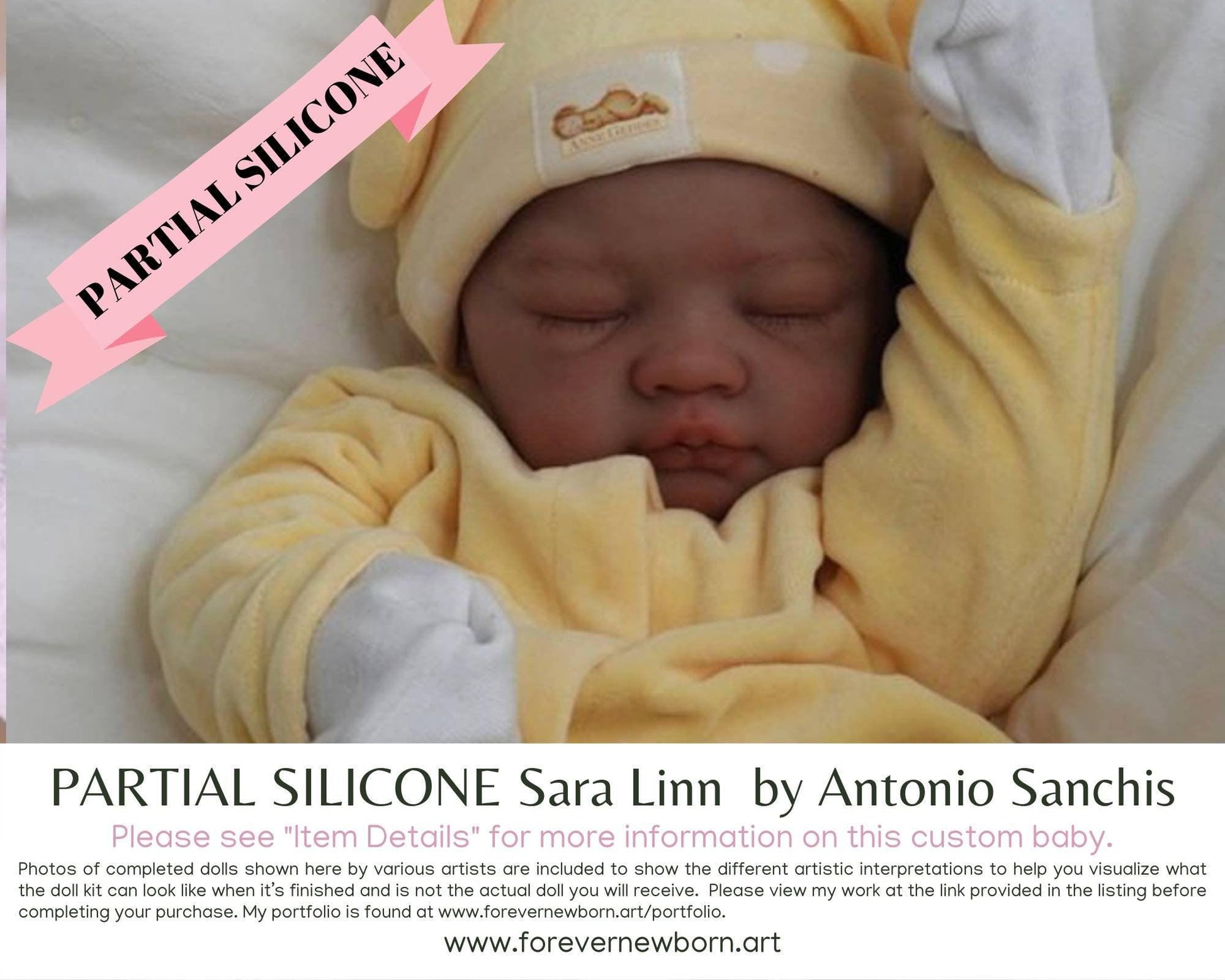 Sara Linn Partial Silicone Cloth Body Baby Doll by Antonio Sanchis (21" Full Limbs)