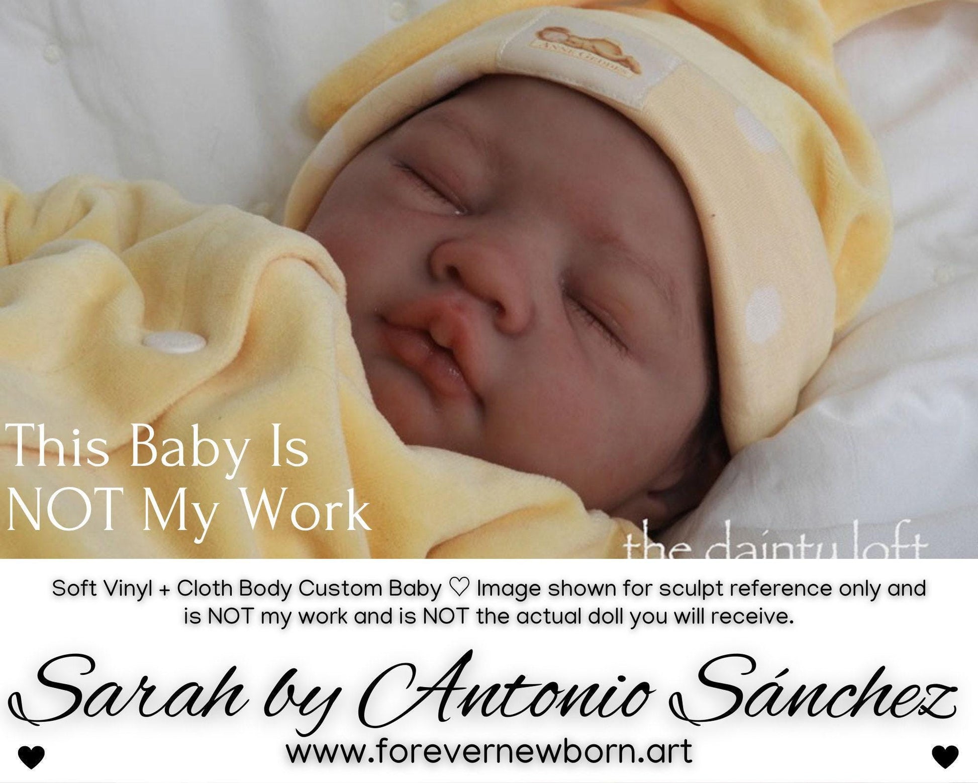 Sarah Silicone Baby Doll by Antonio Sánchez (21" Full Limbs)