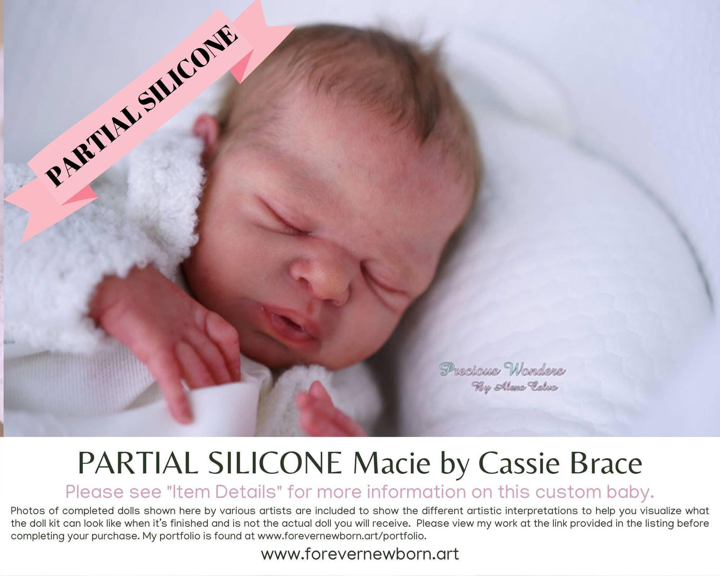 Macie Partial Silicone Baby Doll by Cassie Brace (19" Full Limbs)