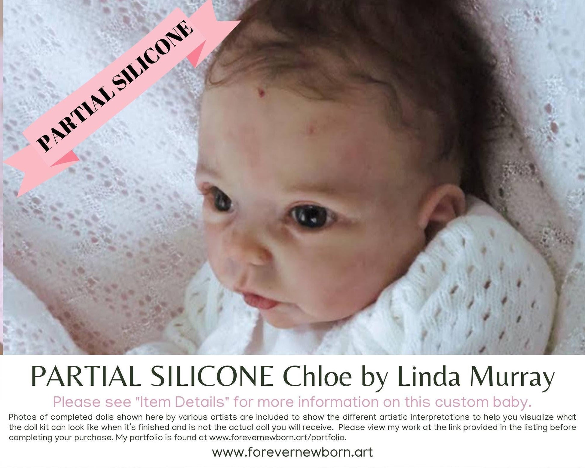 Chloe Partial Silicone Baby Doll by Linda Murray (19" Full Limbs)