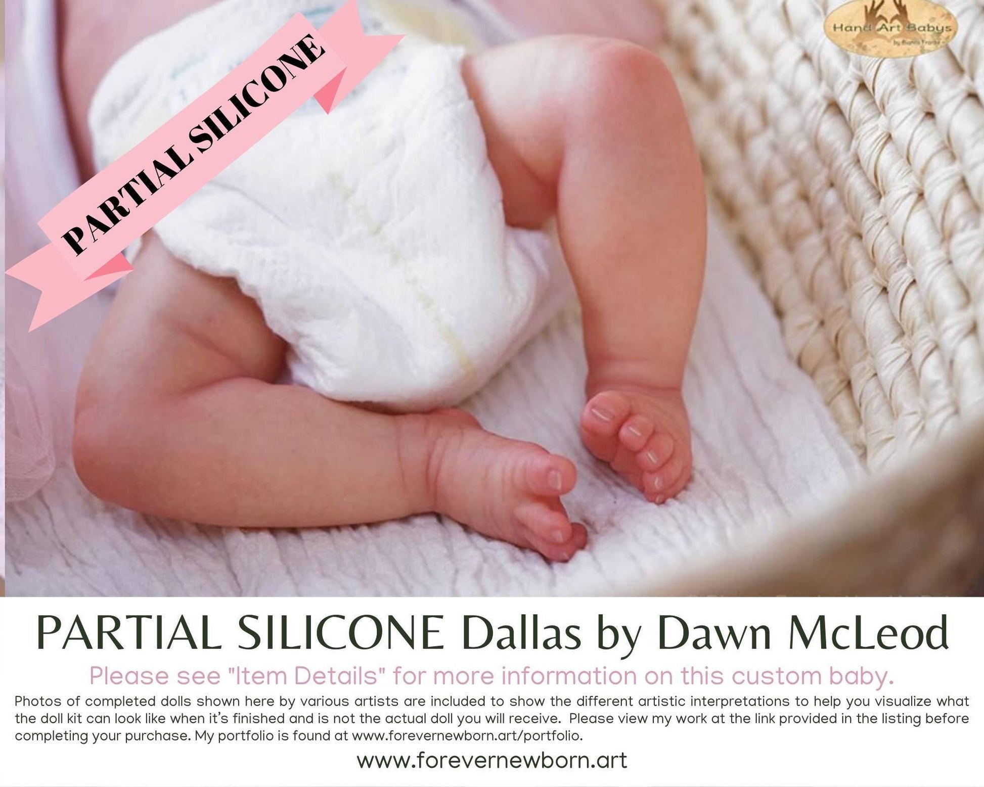 Dallas Partial Silicone Baby Doll by Dawn McLeod (21" Full Limbs)