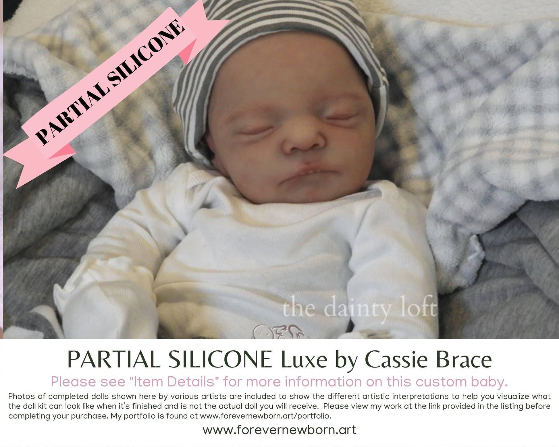 Partial Silicone Baby: Luxe by Cassie Brace, Cloth Body (18" + Full Limbs)