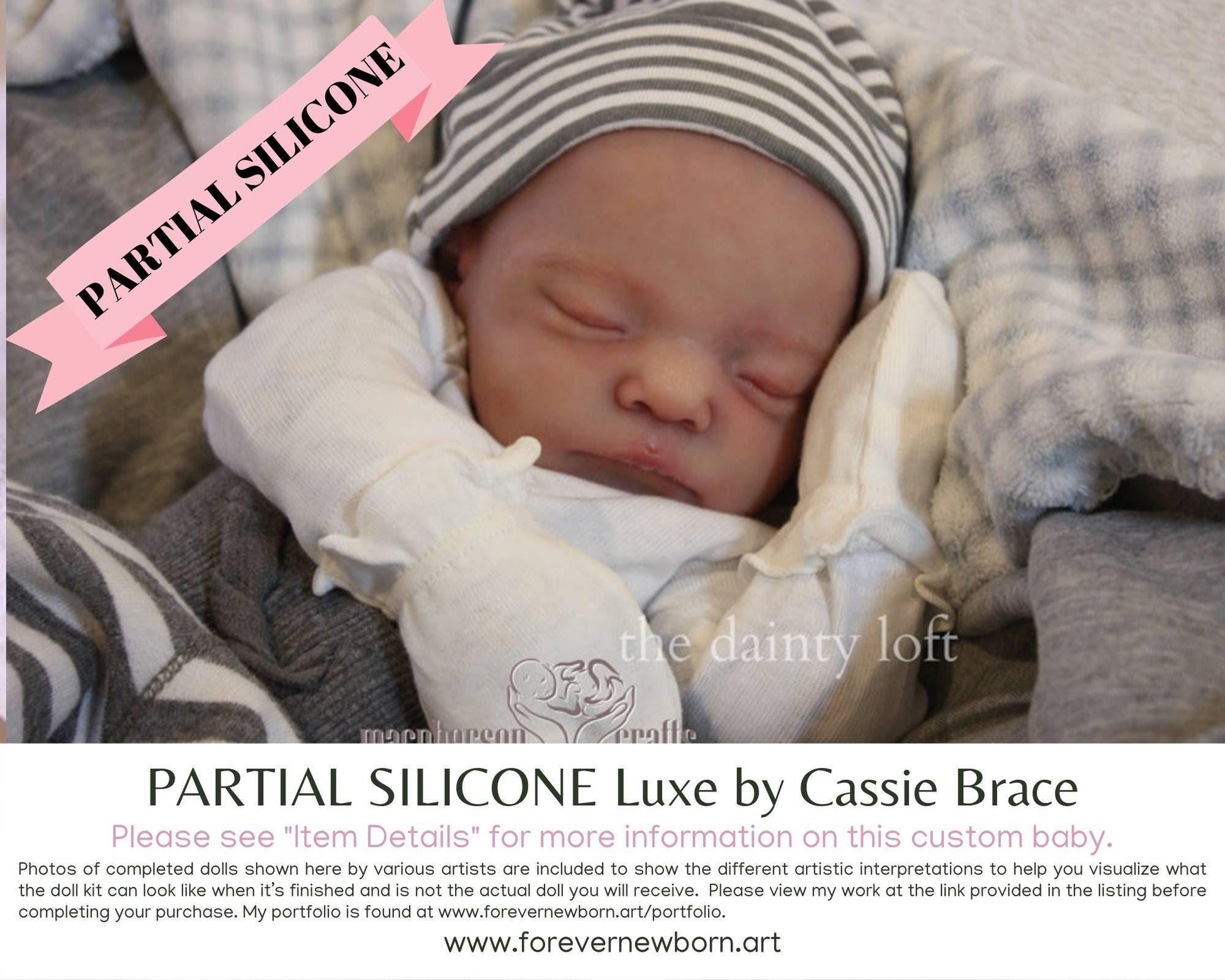 Partial Silicone Baby: Luxe by Cassie Brace, Cloth Body (18" + Full Limbs)