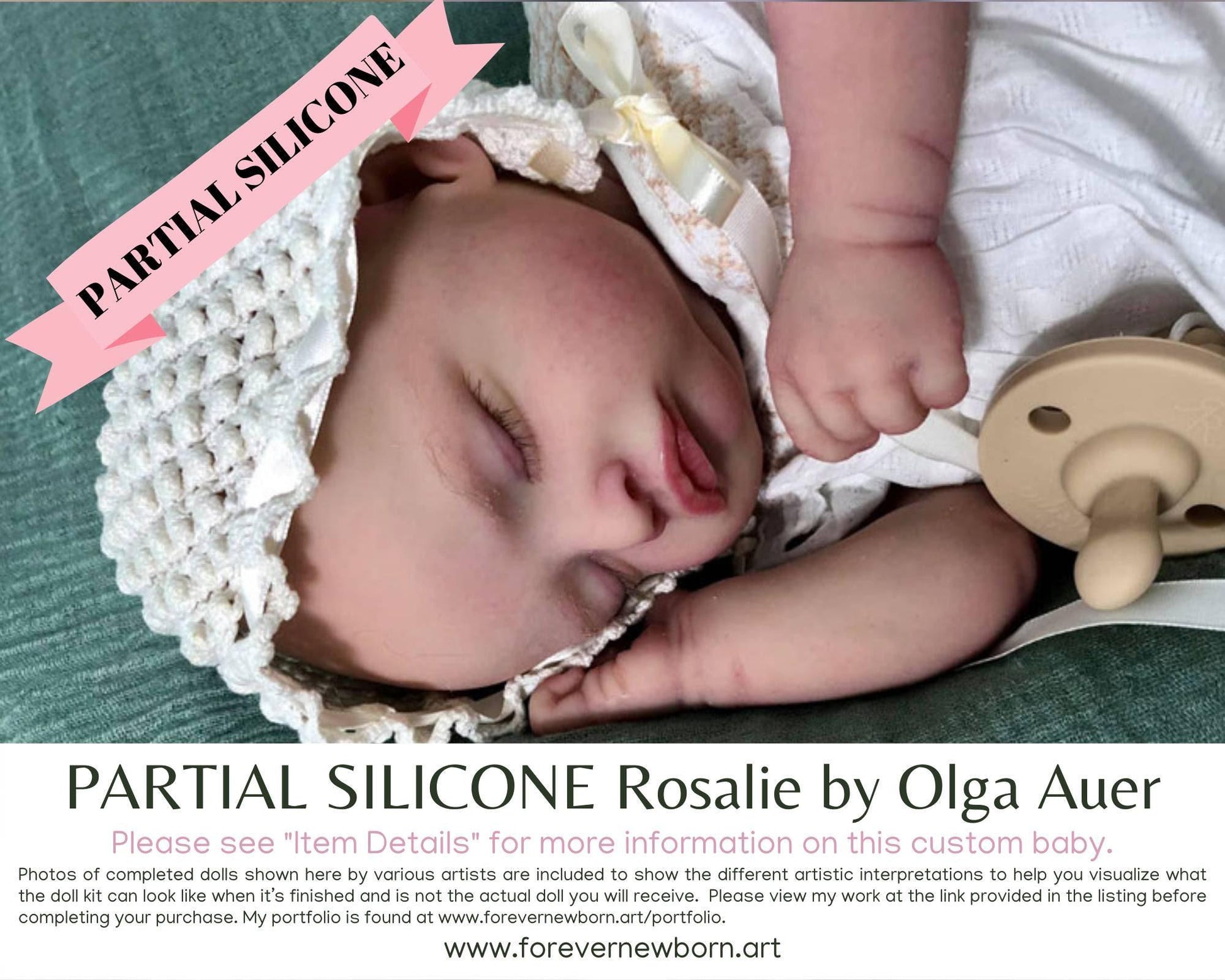 Rosalie Partial Silicone Baby Doll (20" + Full Limbs)