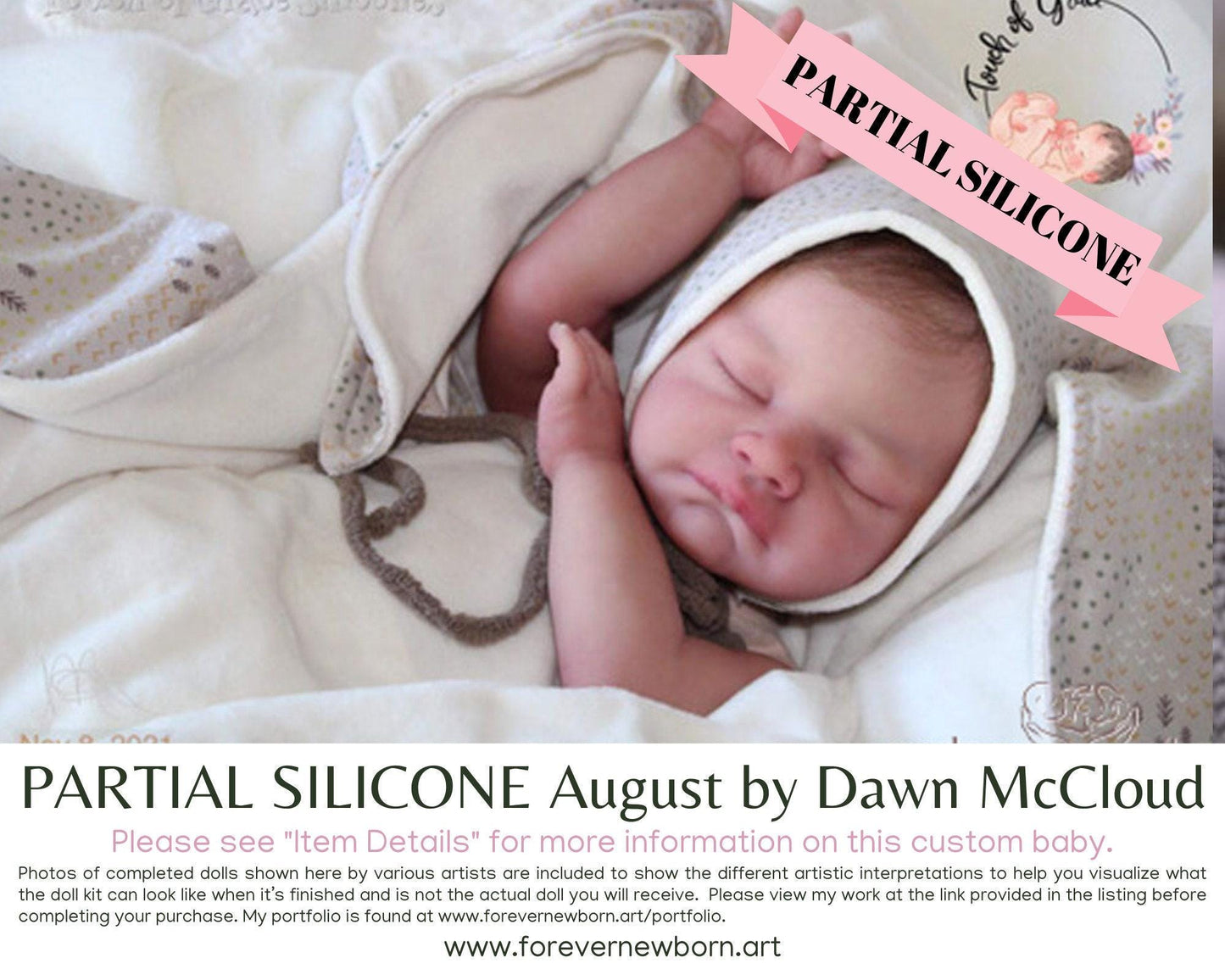 Partial Silicone Baby Doll: August by Dawn McCloud (22" + Full Limbs)