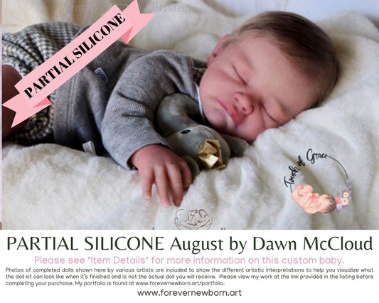 Partial Silicone Baby Doll: August by Dawn McCloud (22" + Full Limbs)