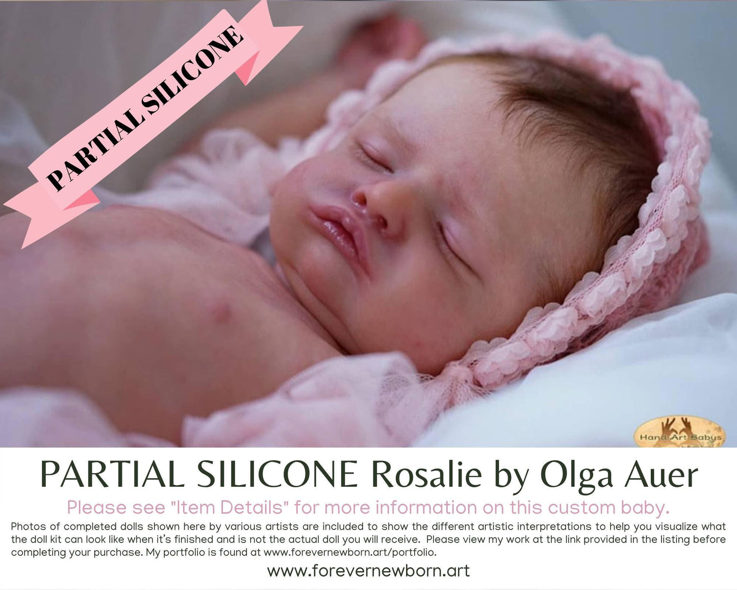 Rosalie Partial Silicone Baby Doll (20" + Full Limbs)