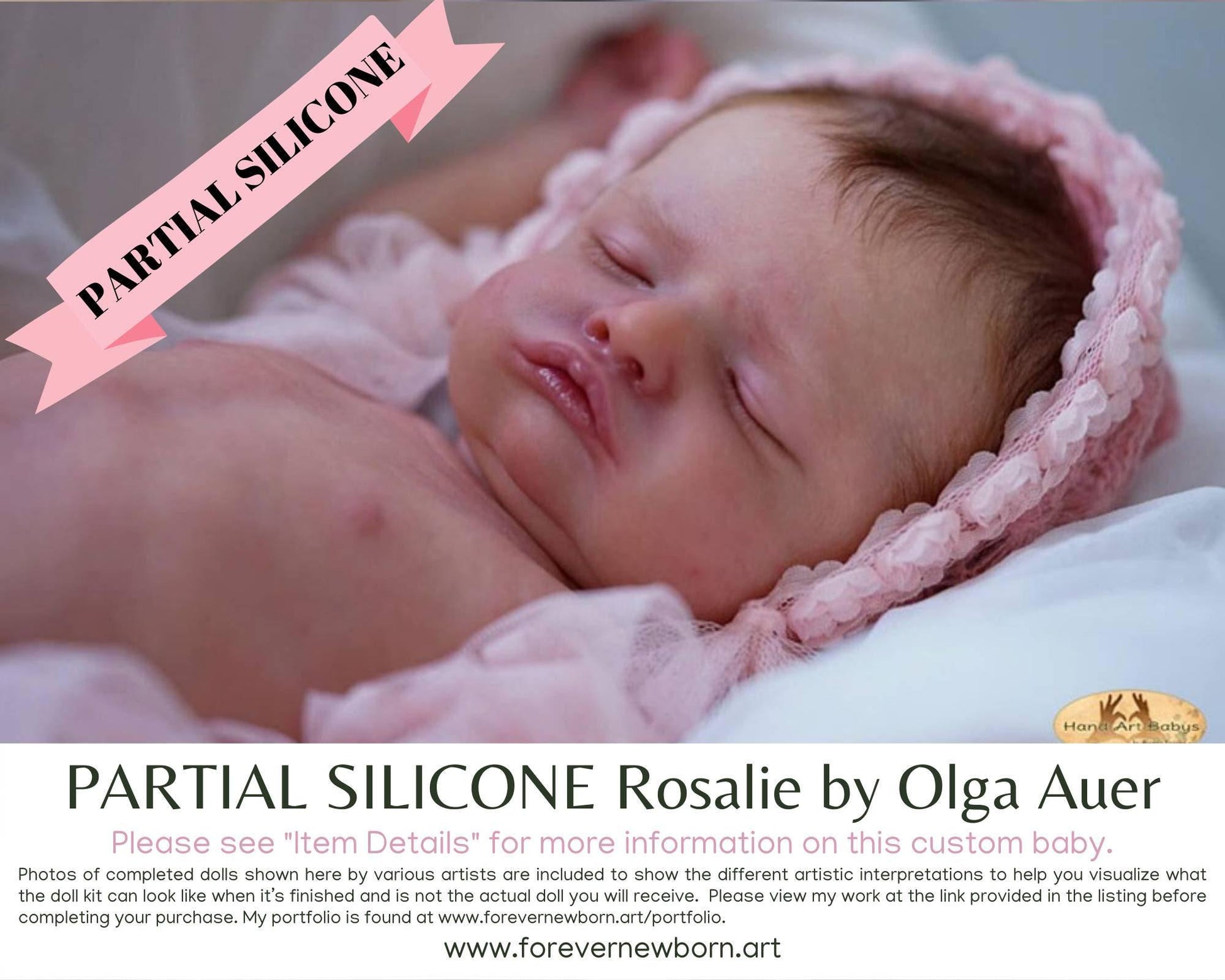 Rosalie Partial Silicone Baby Doll (20" + Full Limbs)