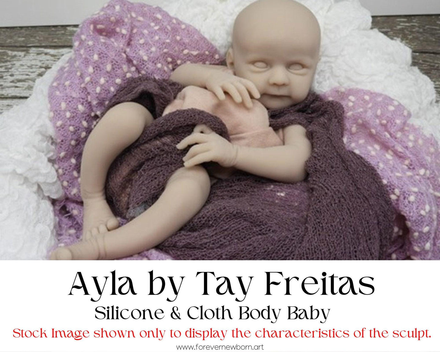 Ayla Silicone Baby Doll by Tay Freitas: Cloth Body, 16" Full Limbs