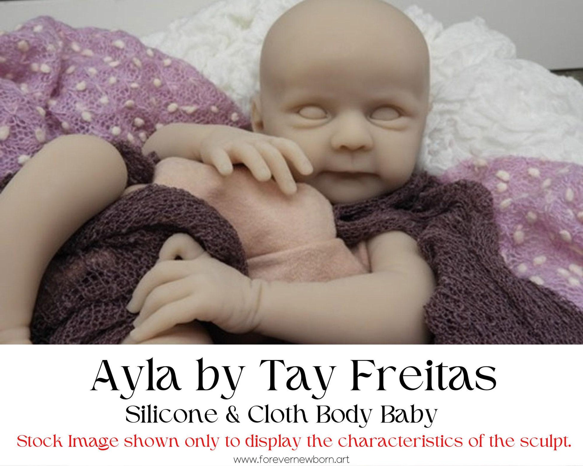 Ayla Silicone Baby Doll by Tay Freitas: Cloth Body, 16" Full Limbs