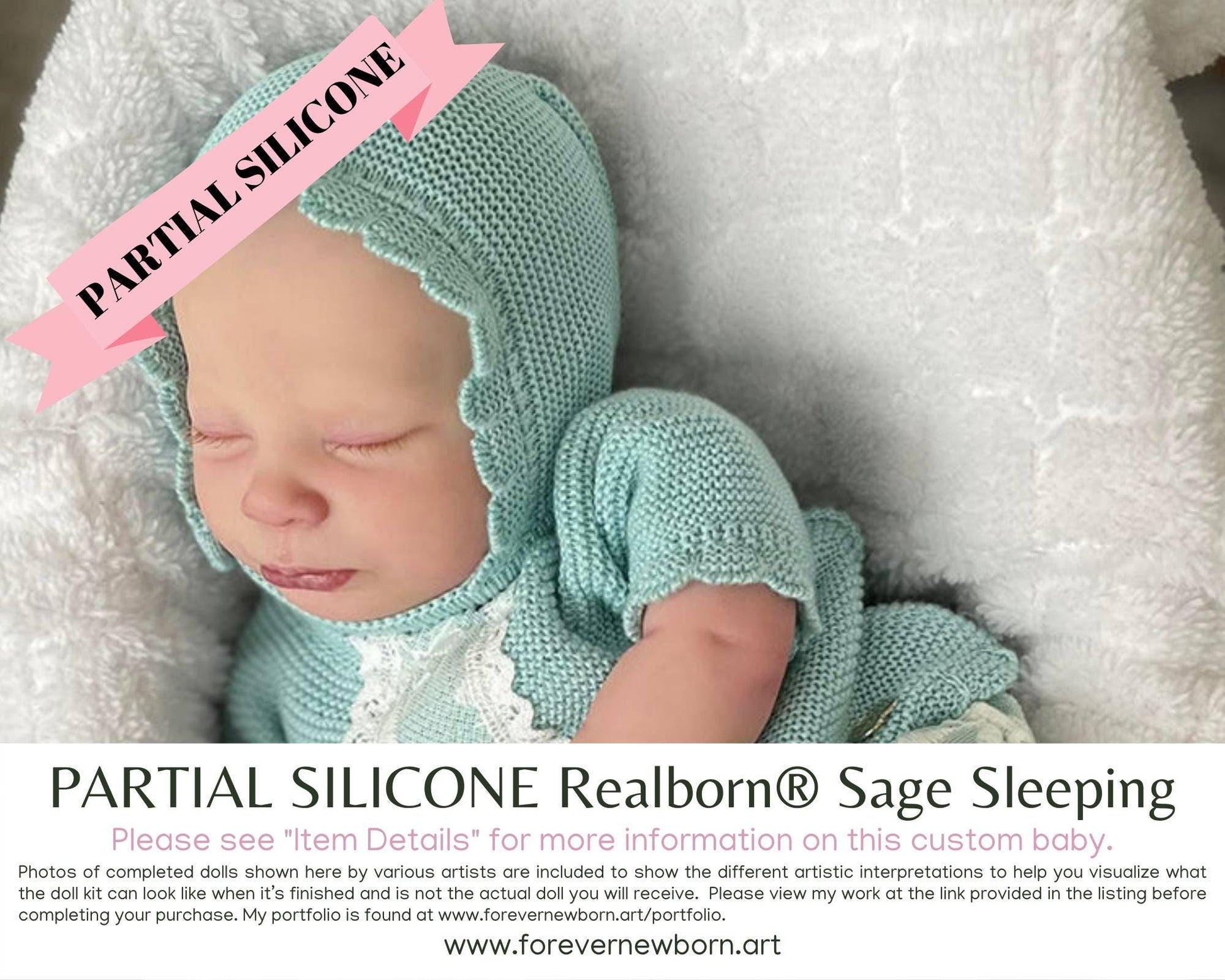Realborn® Sage Sleeping Partial Silicone Baby Doll (18" + Full Limbs)