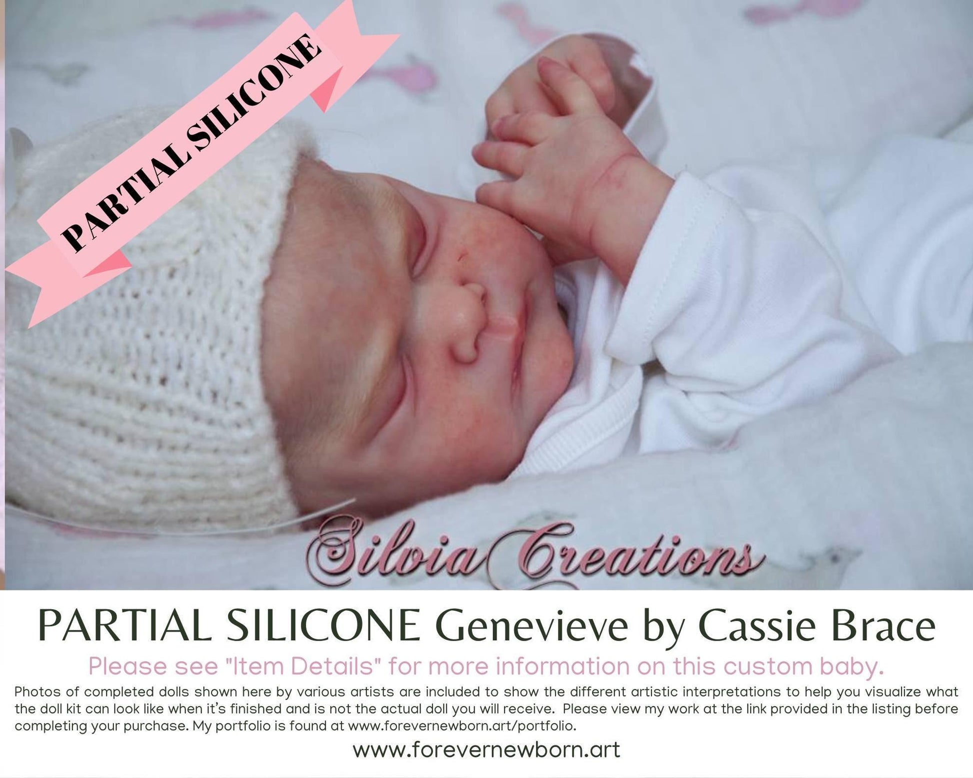 Genevieve Partial Silicone Baby Doll by Cassie Brace (18" Full Limbs)