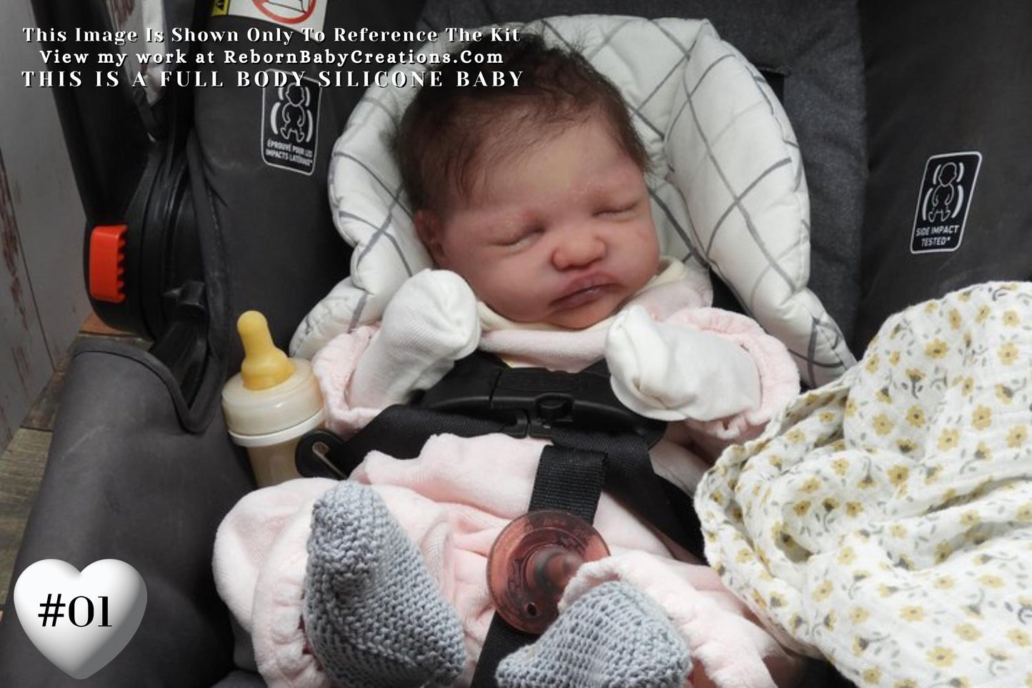 ALMOST GONE! Olive full silicone baby by Izzy Zhao. (19.5” long 6 lbs 13 oz). Opened mouth + tongue. Armatures are available.