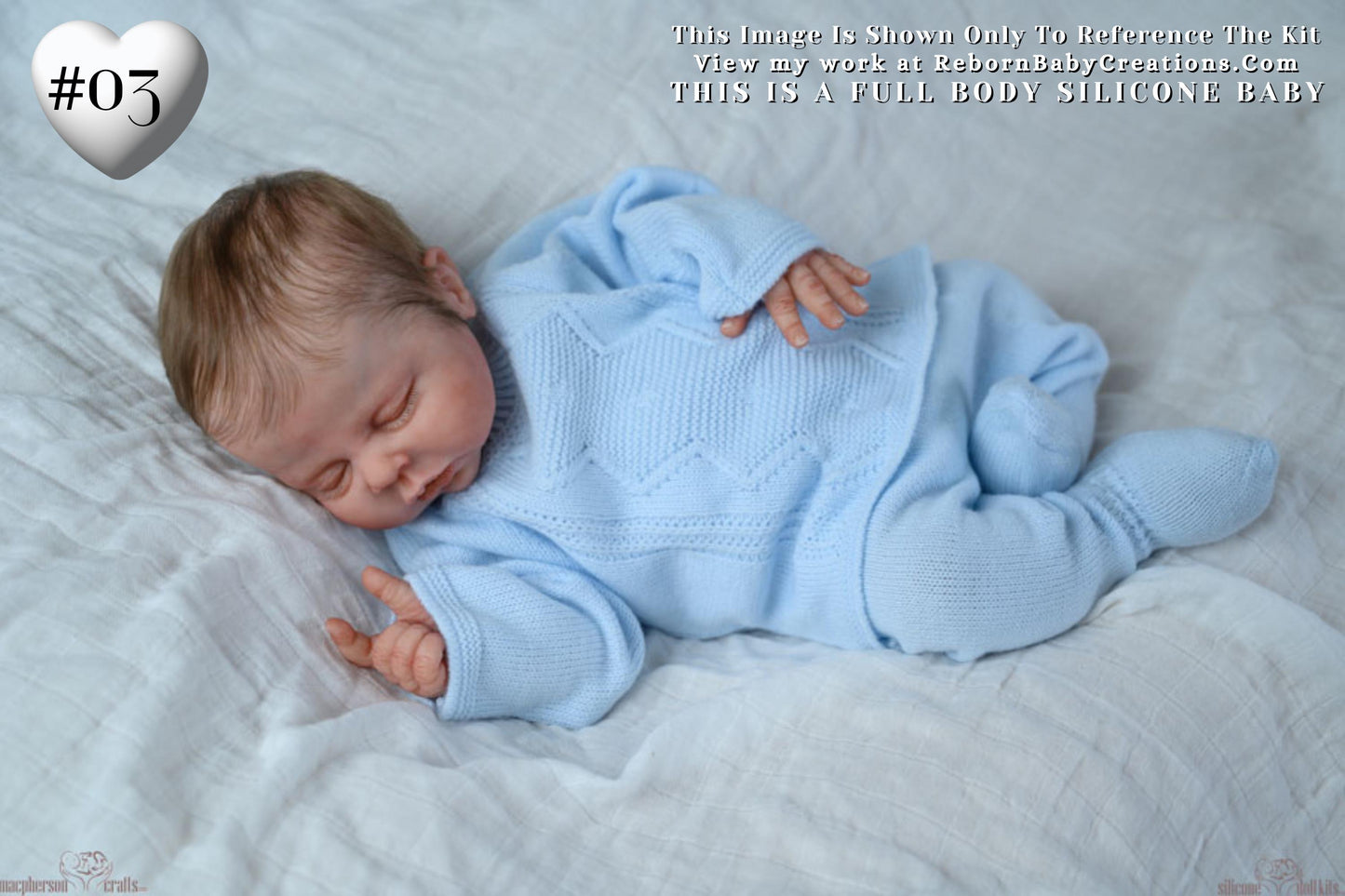 Johnathan Silicone Full Body Baby Doll by Ina Volprich (19.5 inches)
