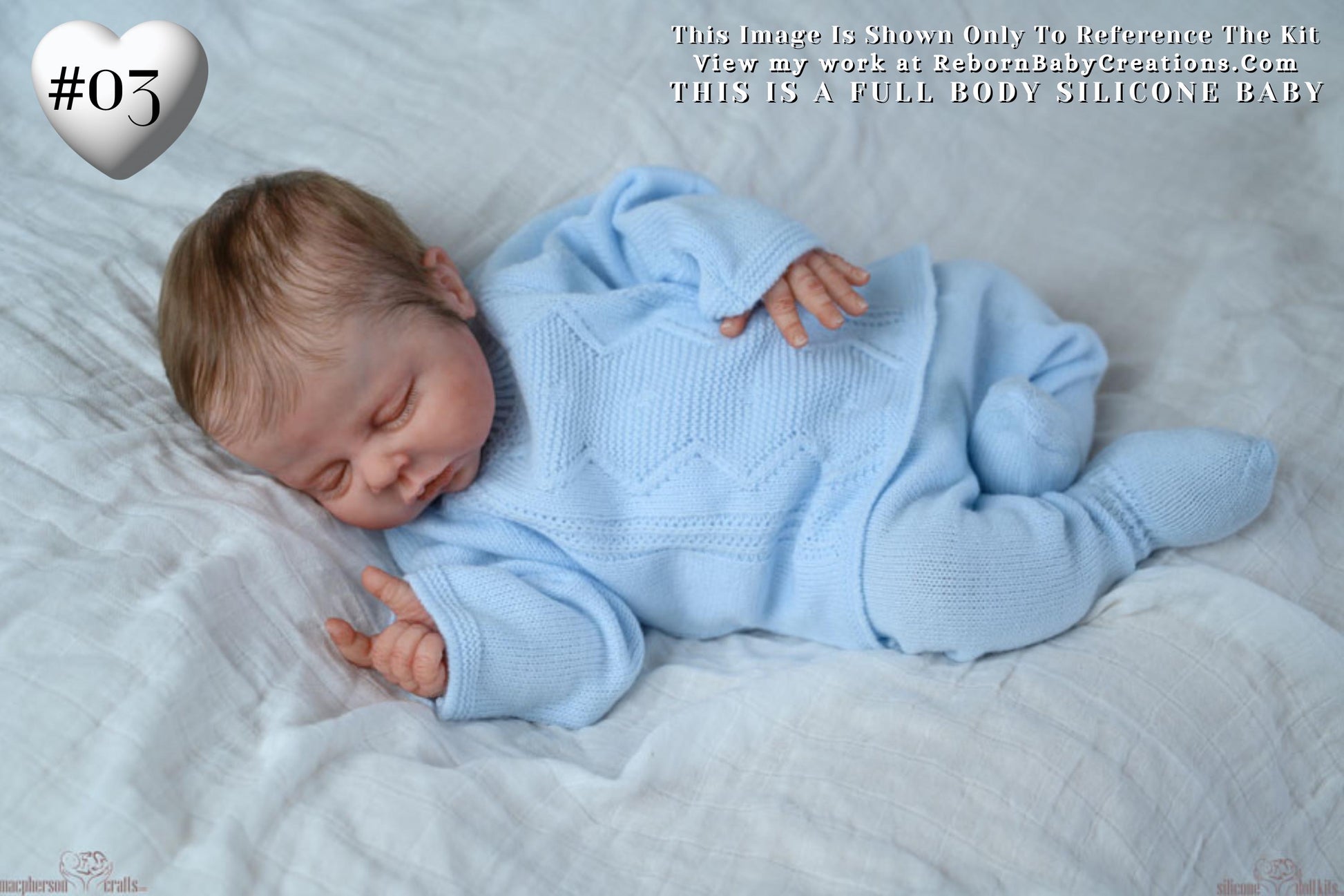 Johnathan Silicone Full Body Baby Doll by Ina Volprich (19.5 inches)