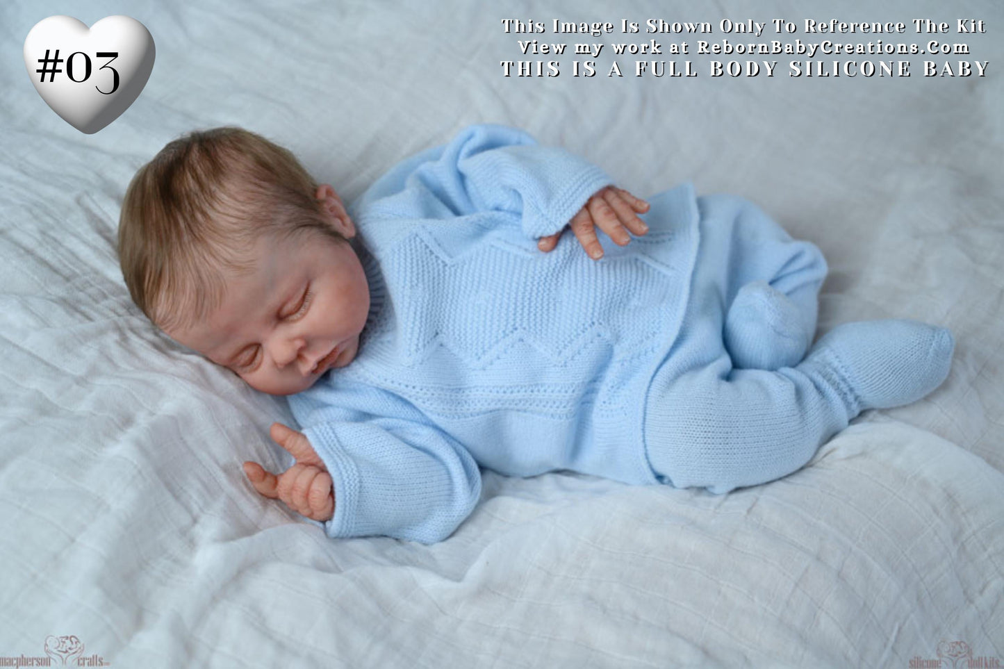 Johnathan Silicone Full Body Baby Doll by Ina Volprich (19.5 inches)