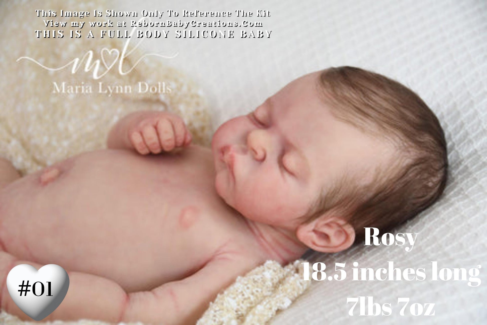 Rosy/Russell: Full Body Silicone Baby (18in, 7lb 7oz)