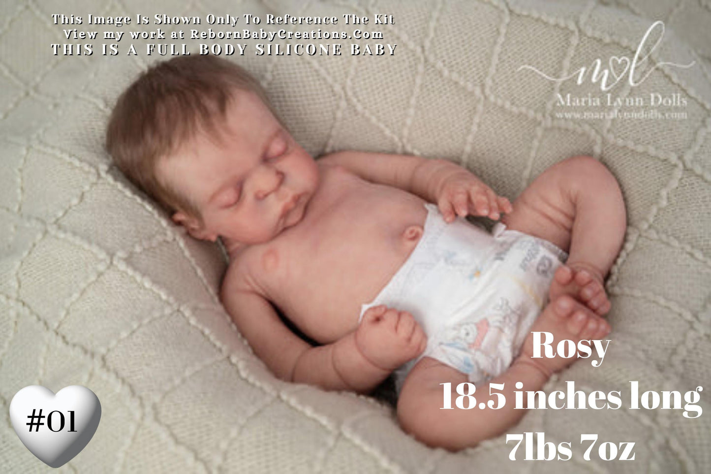 Rosy/Russell: Full Body Silicone Baby (18in, 7lb 7oz)