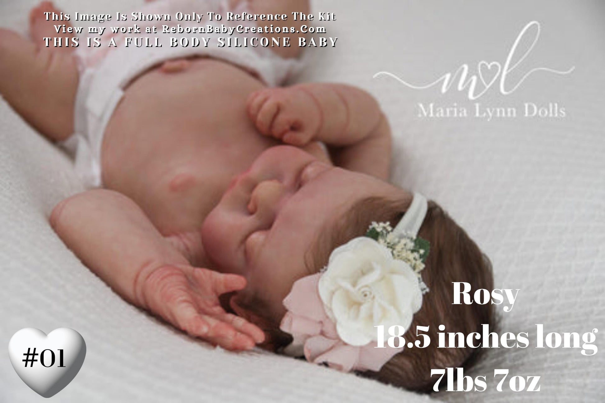 Rosy/Russell: Full Body Silicone Baby (18in, 7lb 7oz)