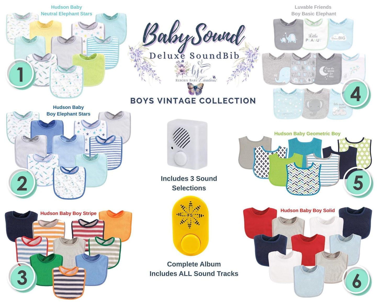 BabySound Bib: Real Baby Sounds In A Sweet Bib! Fun For Interactive Play. Doll Not Included.