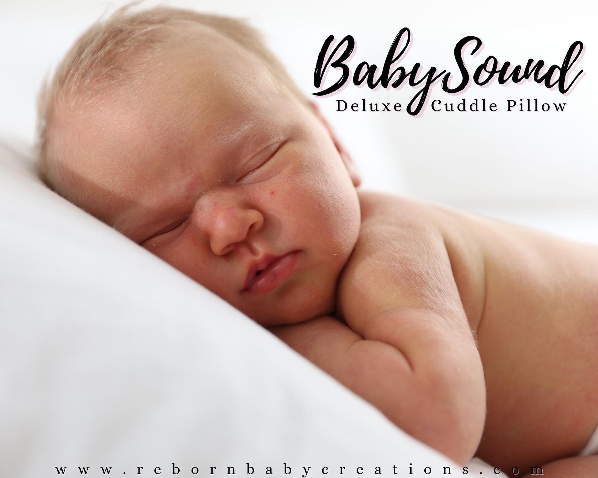 BabySound Cuddle Pillow: Real Baby Sounds Fun For Interactive Reborn Play. Doll Not Included.