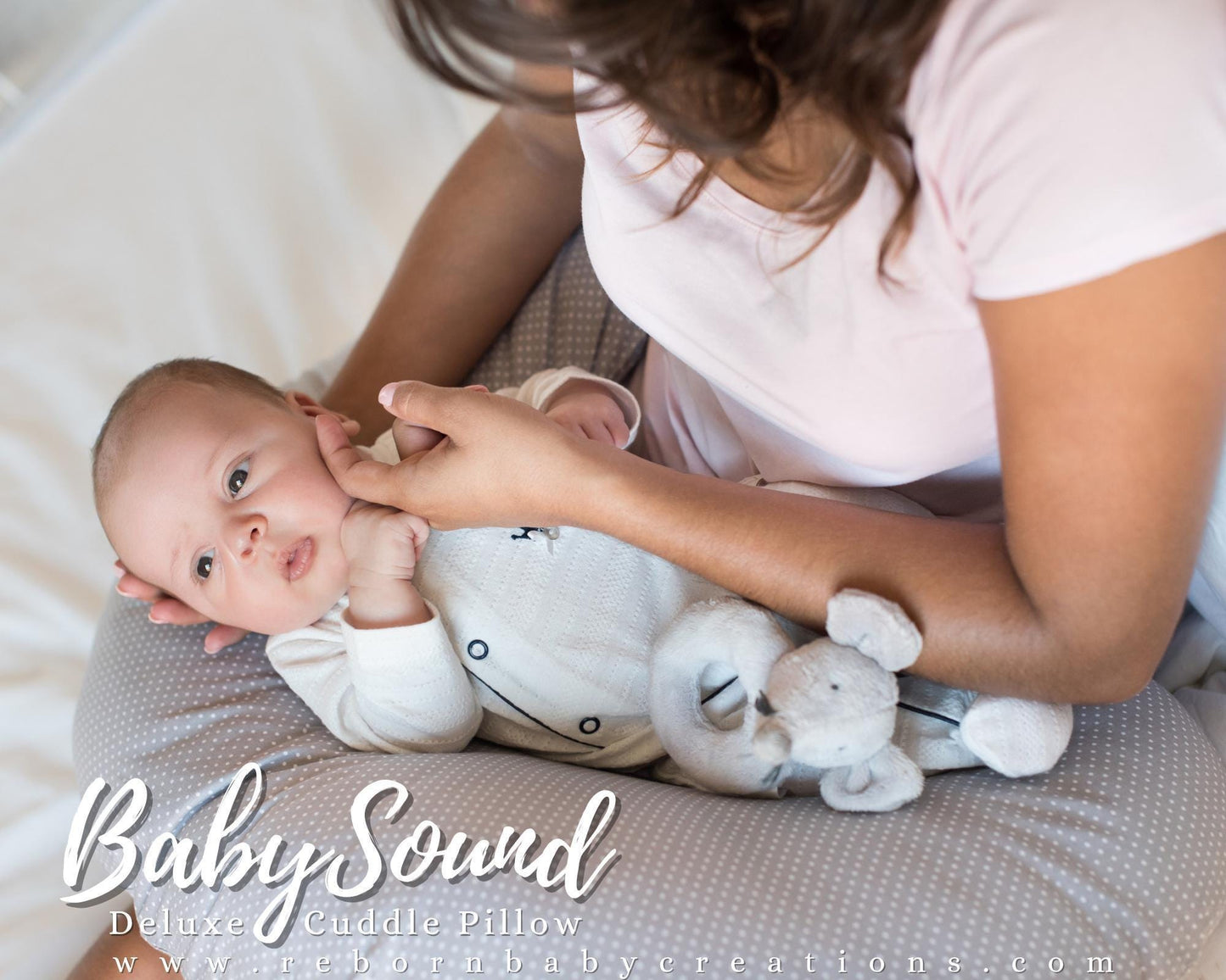 BabySound Cuddle Pillow: Real Baby Sounds Fun For Interactive Reborn Play. Doll Not Included.