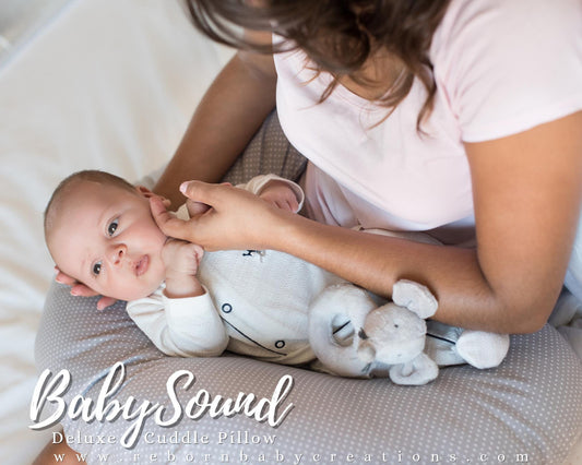 BabySound Cuddle Pillow: Real Baby Sounds Fun For Interactive Reborn Play. Doll Not Included.