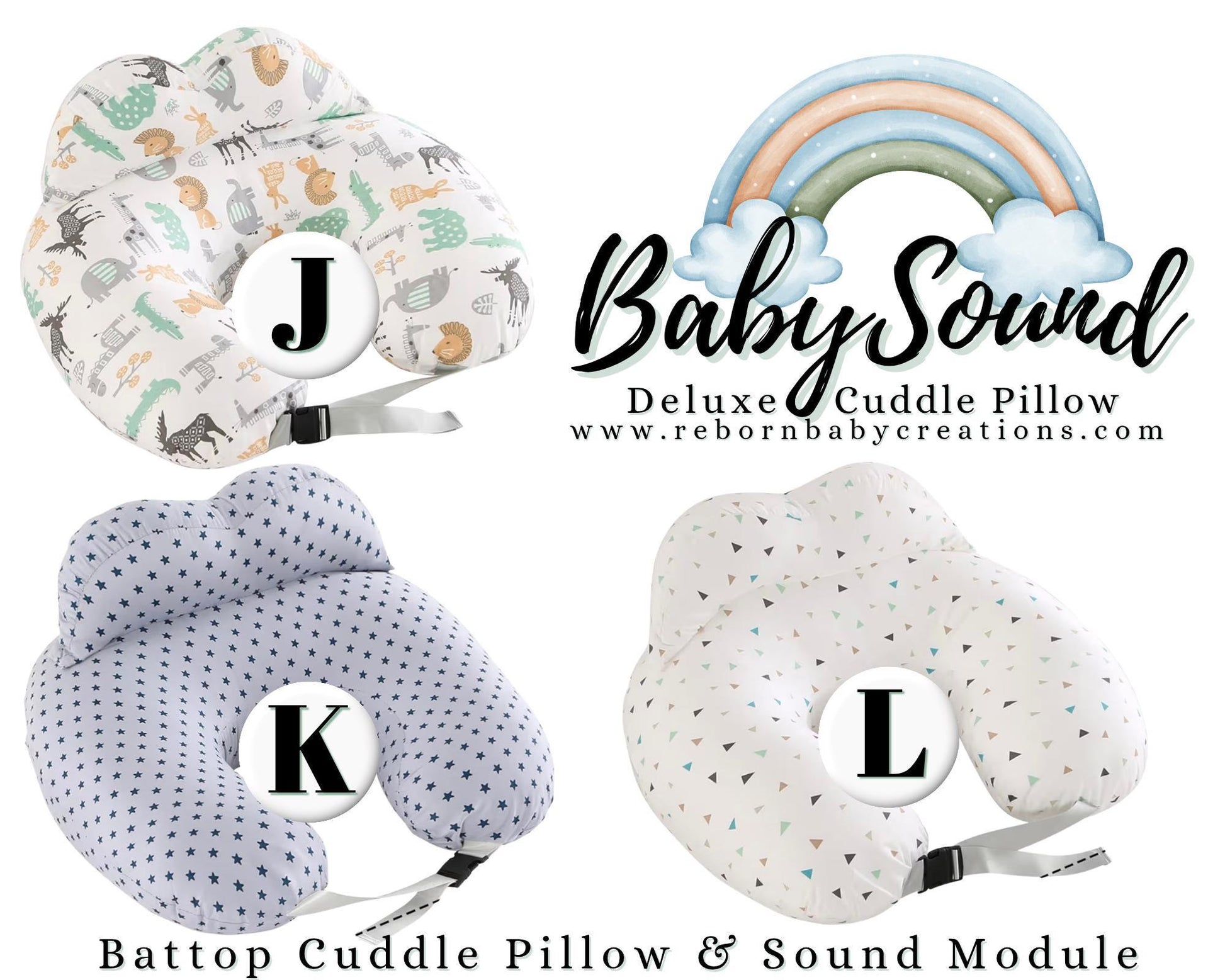 BabySound Cuddle Pillow: Real Baby Sounds Fun For Interactive Reborn Play. Doll Not Included.