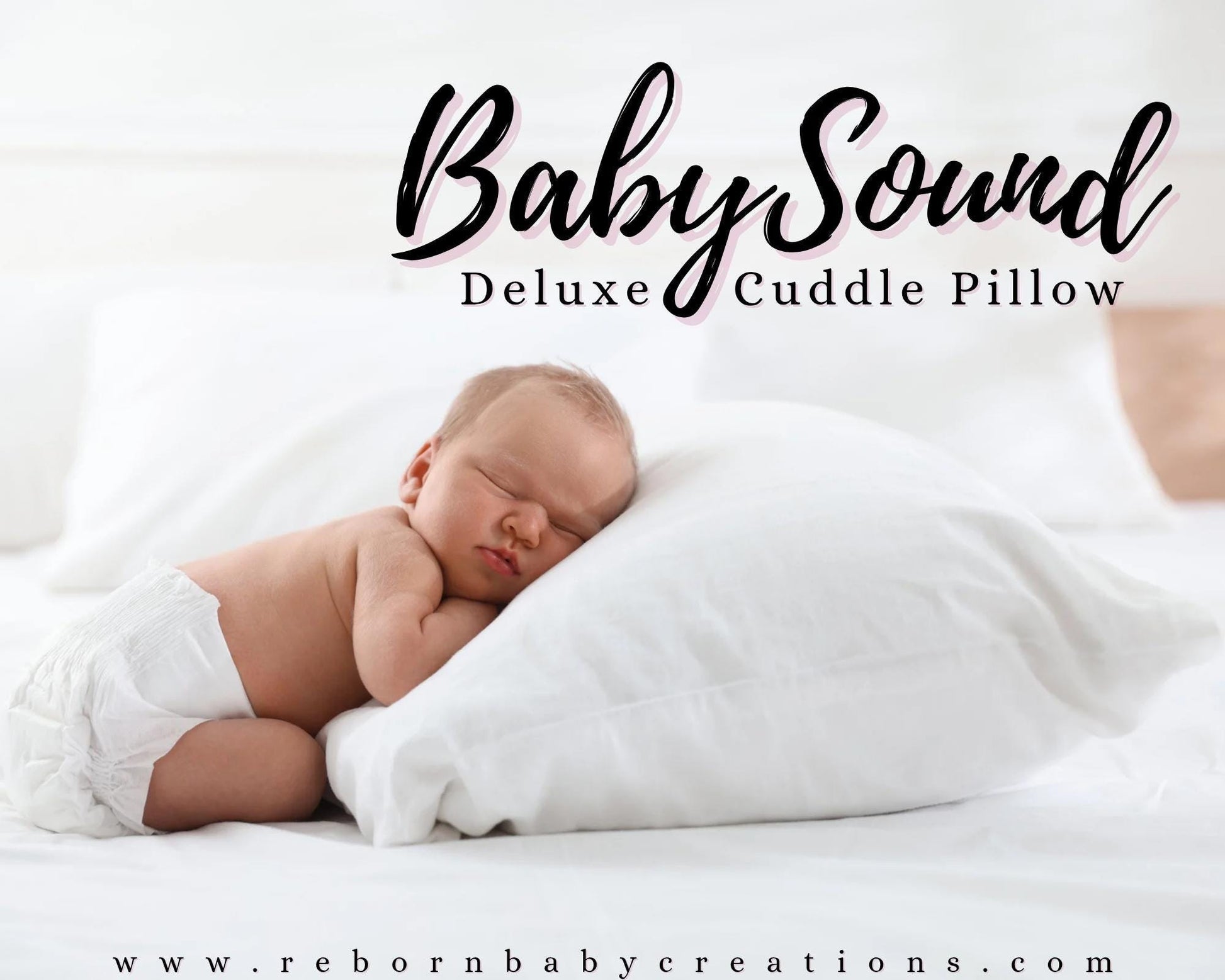 BabySound Cuddle Pillow: Real Baby Sounds Fun For Interactive Reborn Play. Doll Not Included.