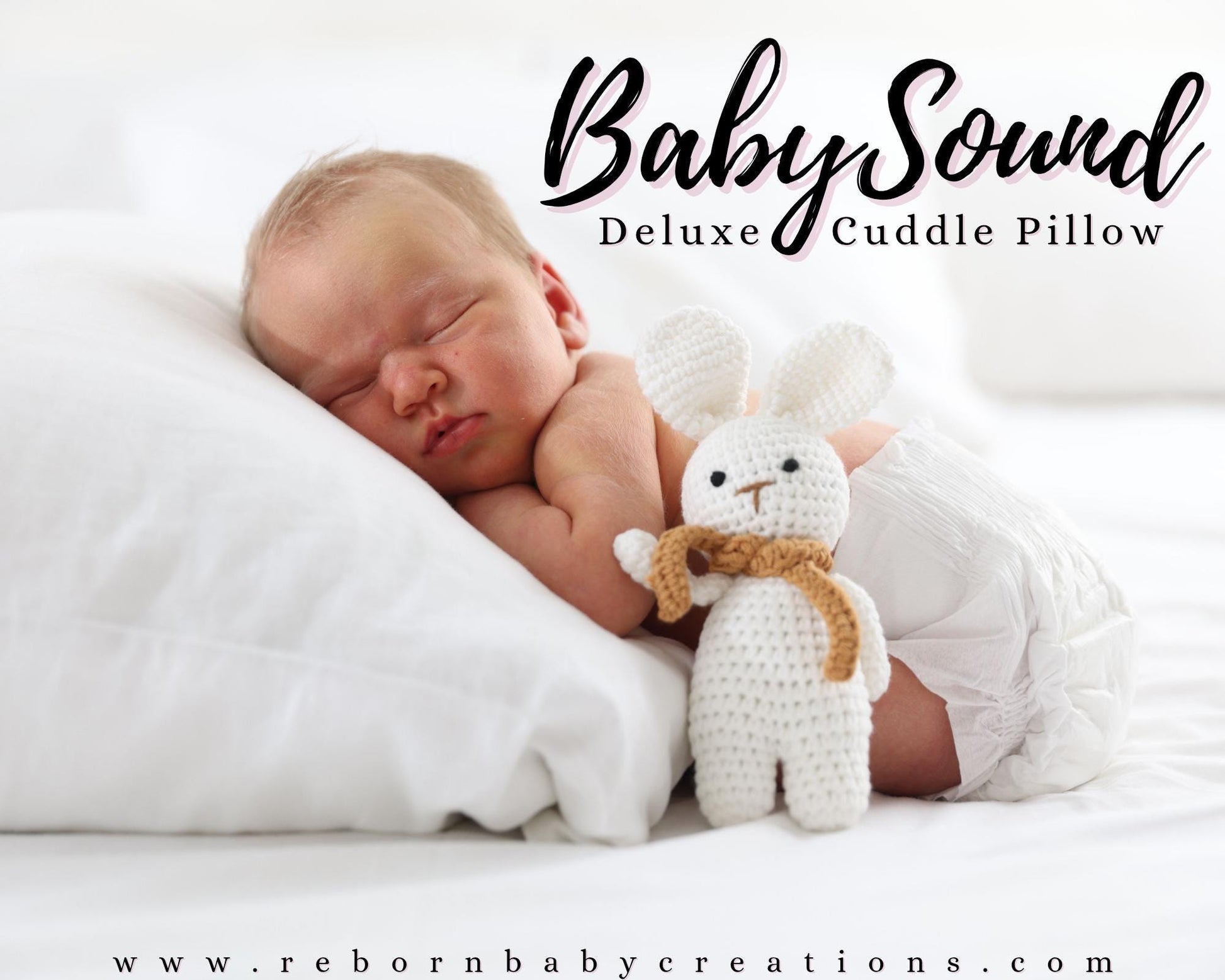 BabySound Cuddle Pillow: Real Baby Sounds Fun For Interactive Reborn Play. Doll Not Included.